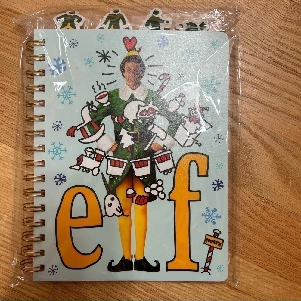 Elf Will Ferrell Christmas Journal NEW Spiral Notebook Paper 96 Pages Green